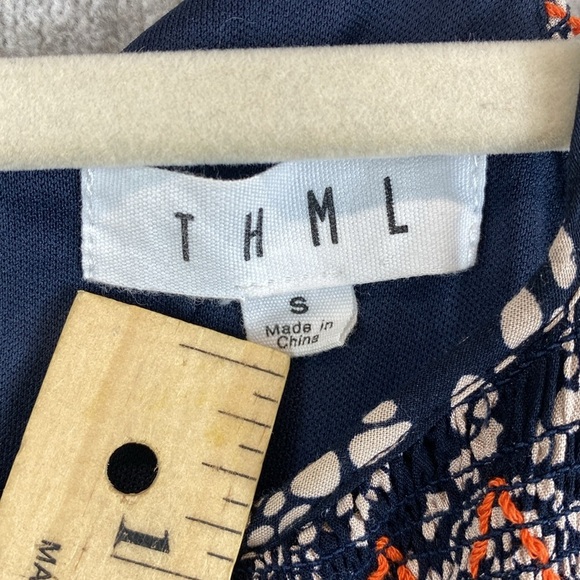 THML boho halter neck midi dress boho embroidered tassel ties in back S - Picture 2 of 11